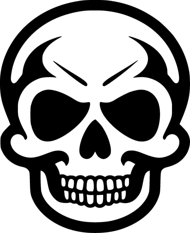 Skull - Black and White Isolated Icon - Vector illustration