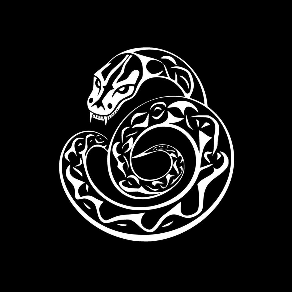 serpiente - negro y blanco aislado icono - vector ilustración