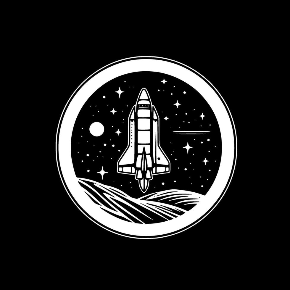 Space, Black and White Vector illustration