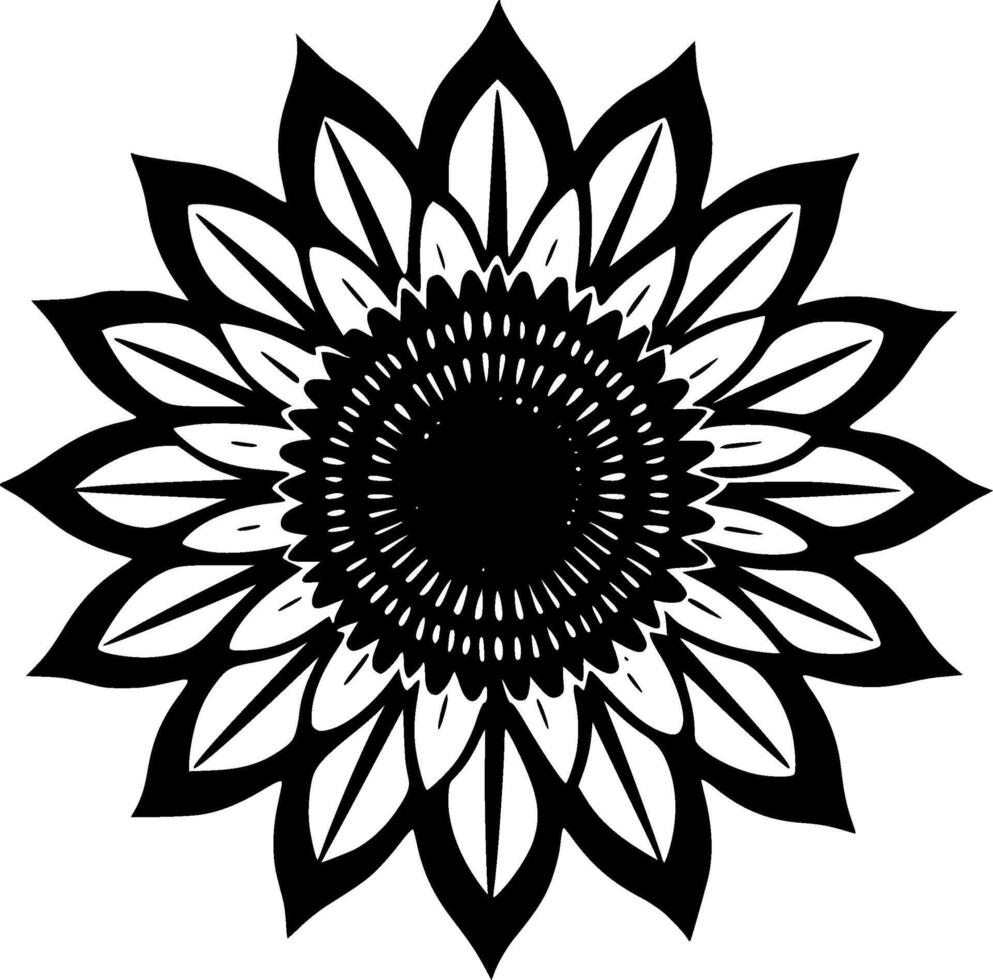 Sunflower, Minimalist and Simple Silhouette - Vector illustration