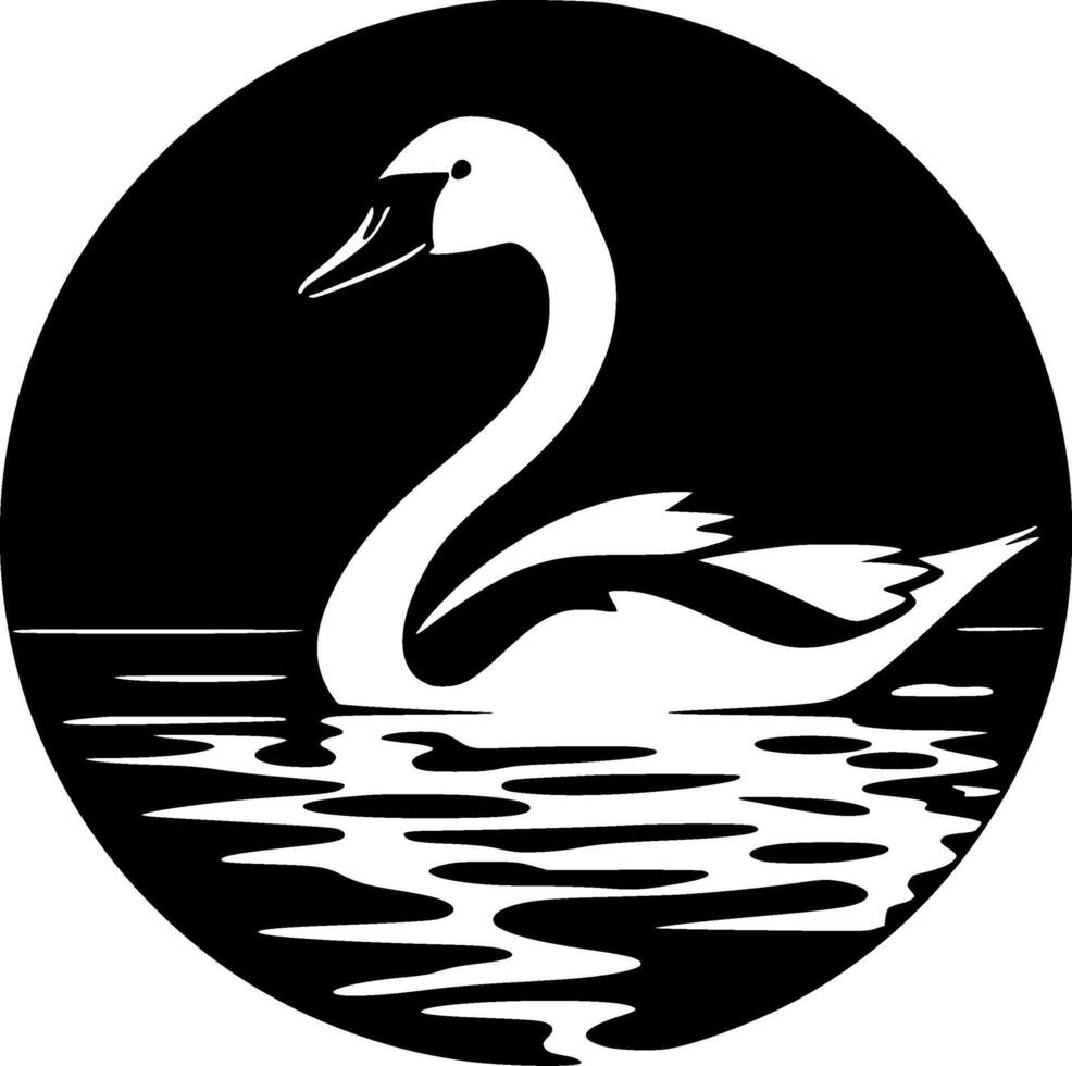 cisne, minimalista y sencillo silueta - vector ilustración