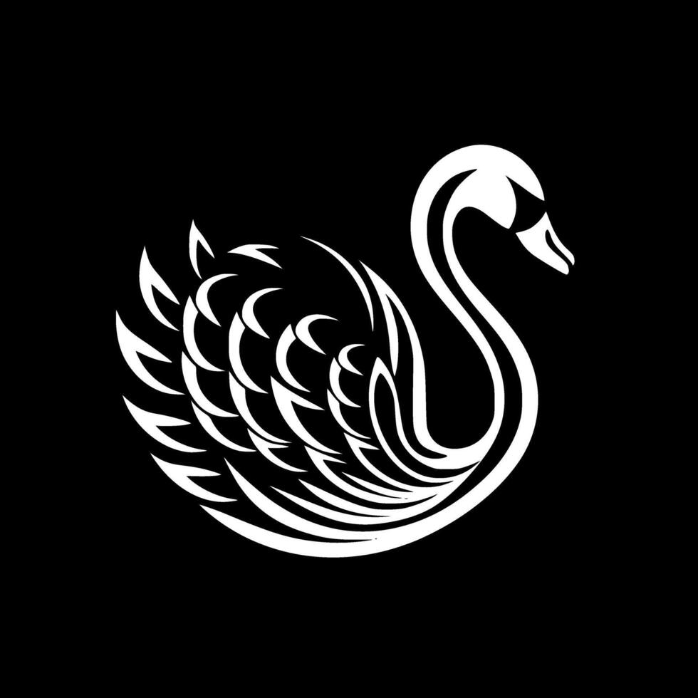 cisne - minimalista y plano logo - vector ilustración