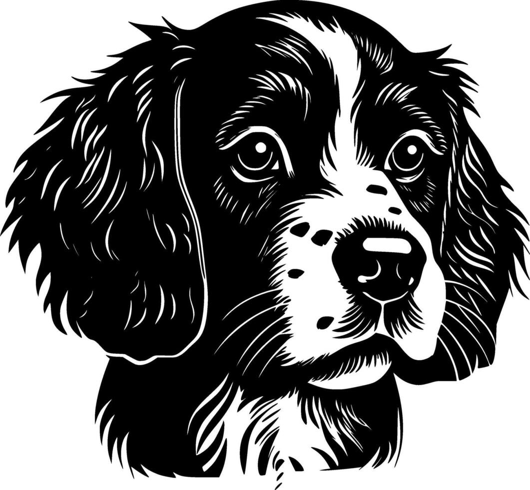 terrier - negro y blanco aislado icono - vector ilustración