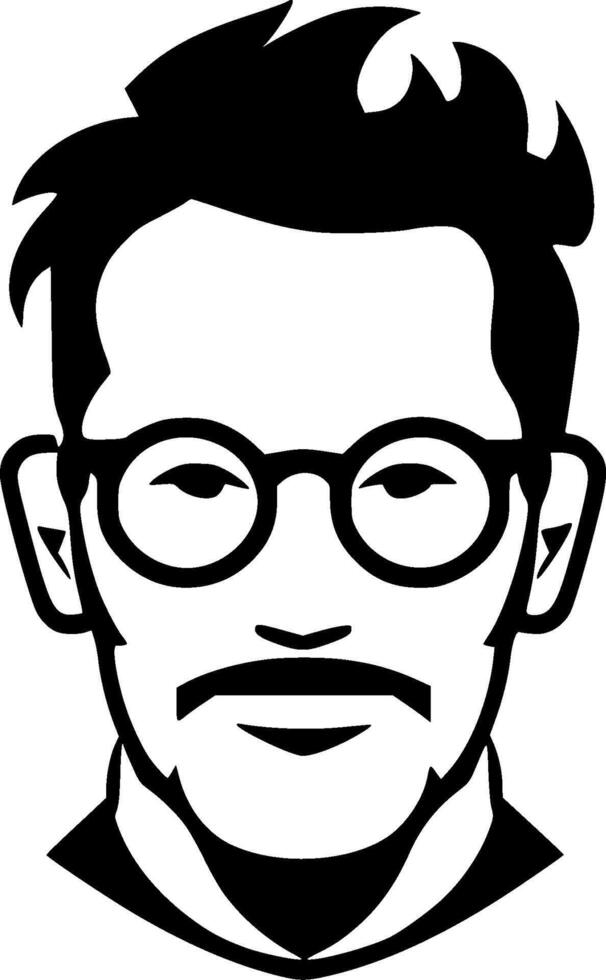 profesor - negro y blanco aislado icono - vector ilustración