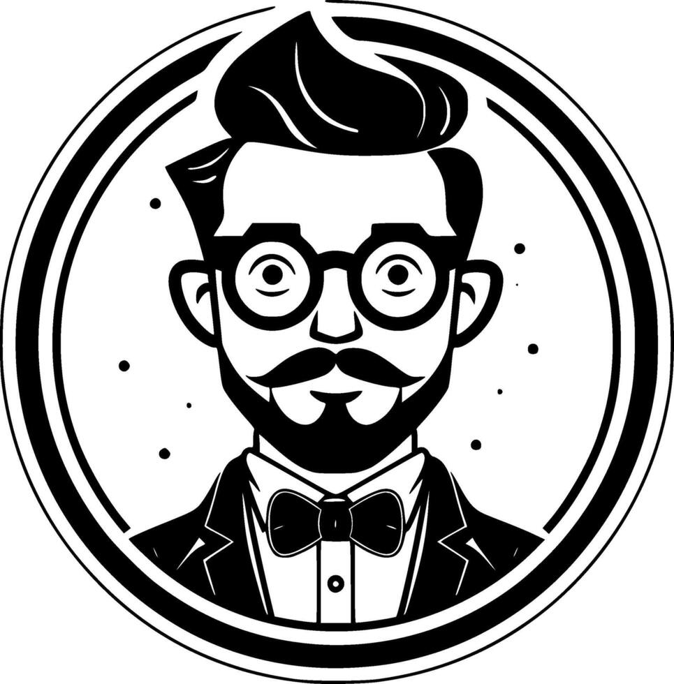 profesor - negro y blanco aislado icono - vector ilustración