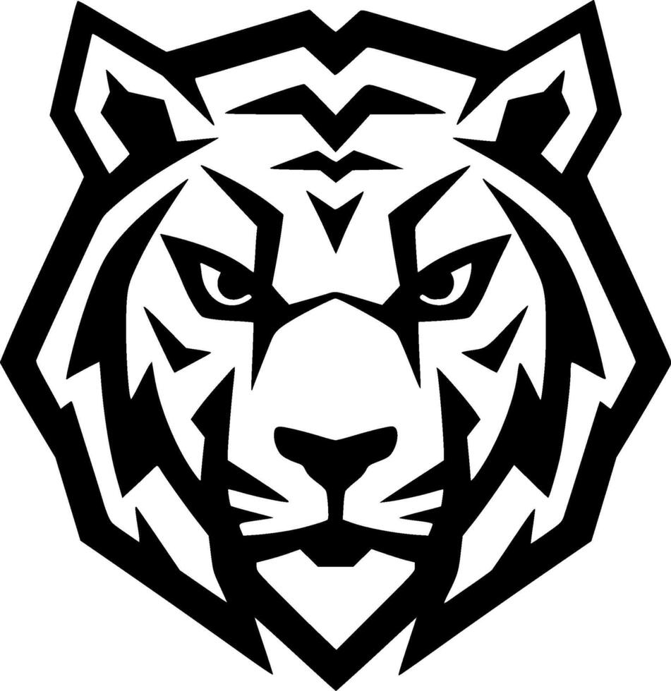 Tiger, Black and White Vector illustration