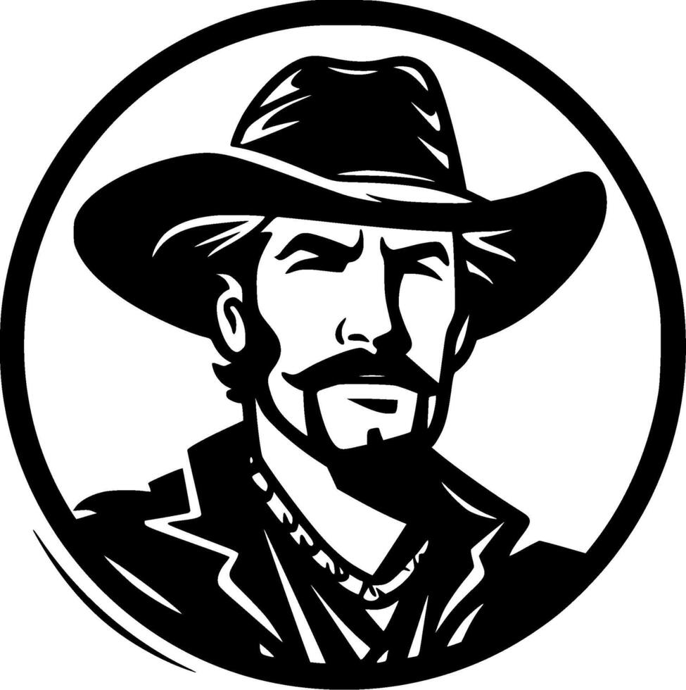 Western, Black and White Vector illustration