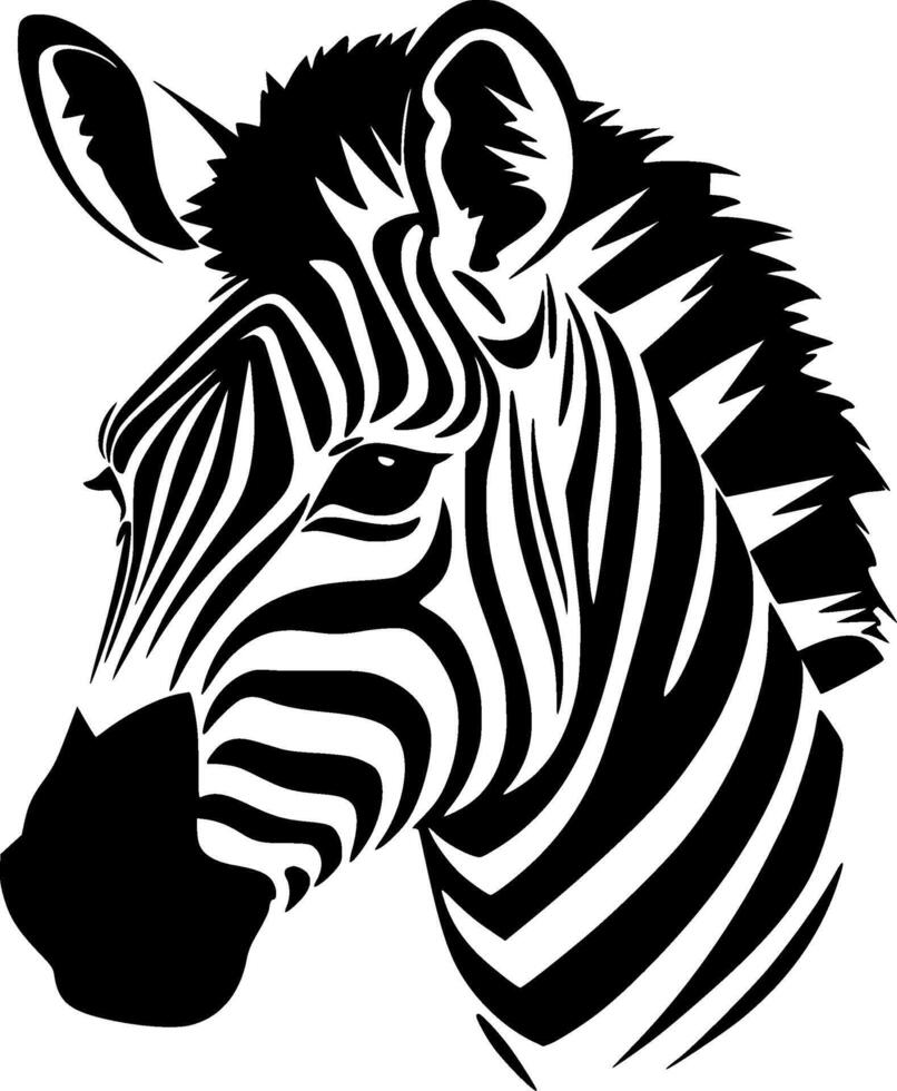 Zebra - Black and White Isolated Icon - Vector illustration