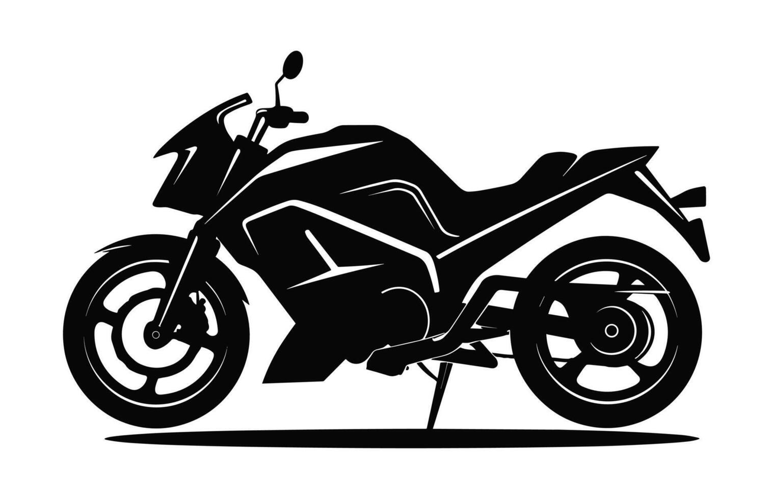 Motorbike vector black and white silhouette isolated on a white background