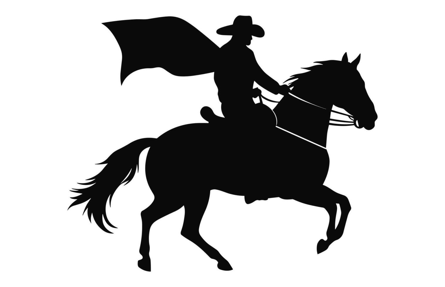 mexicano vaquero montando un charro caballo silueta vector aislado en un blanco fondo, charro caballo negro clipart