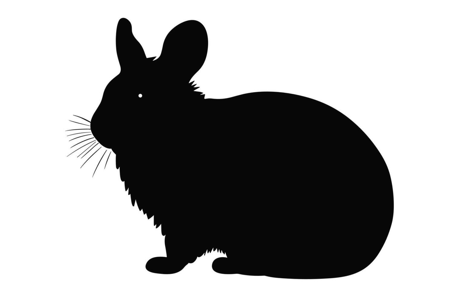 Chinchilla Animal Silhouette Vector isolated on a white background, Hamster black Clipart