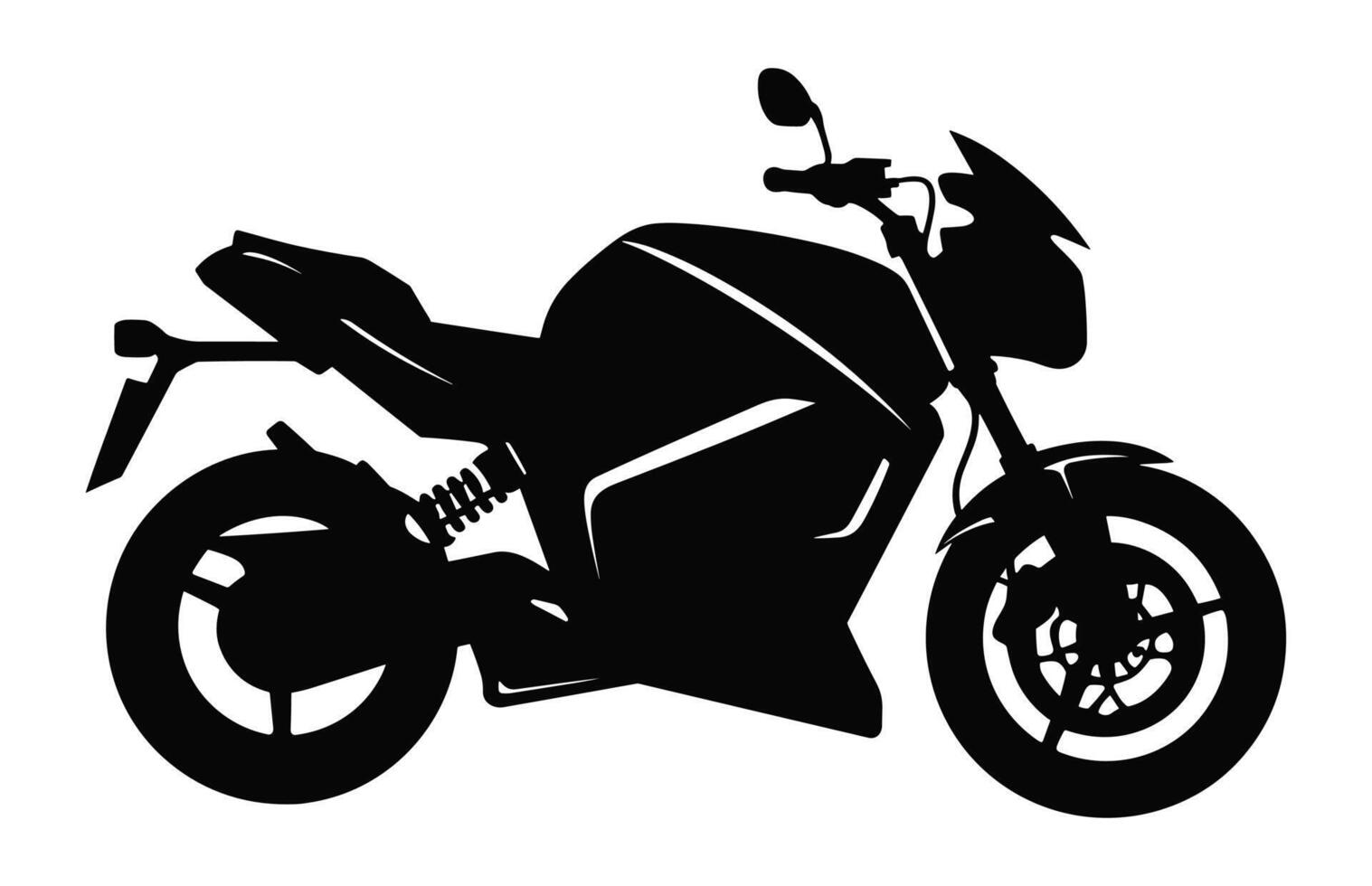 Motorbike vector black and white silhouette isolated on a white background