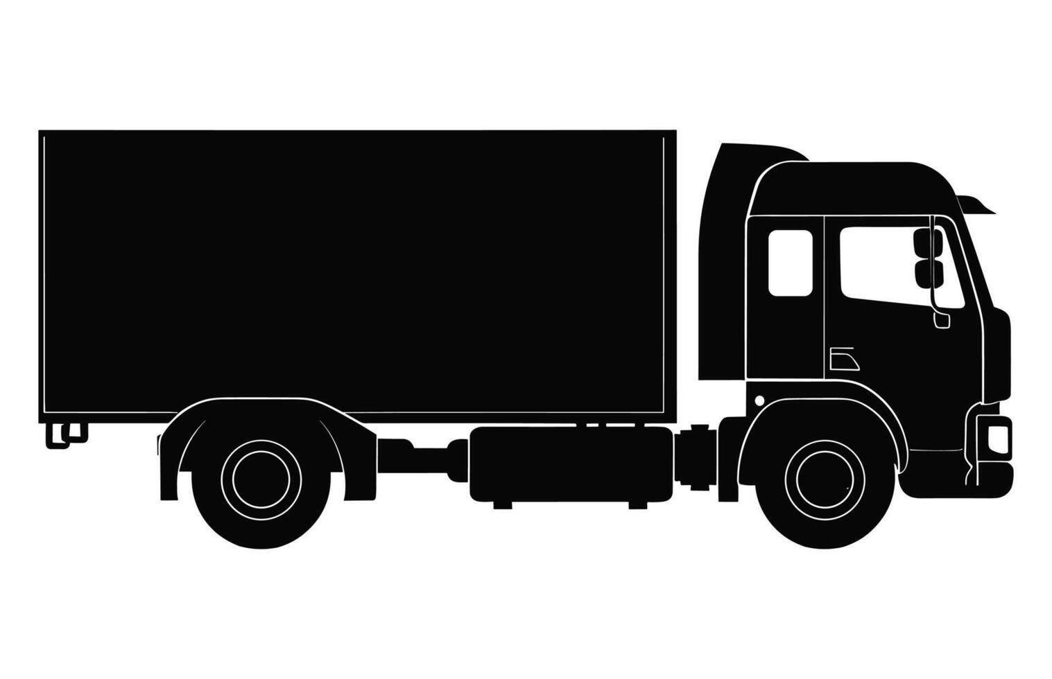 Vintage Milk Truck Silhouette isolated on a white background, Milk tanker truck black vector