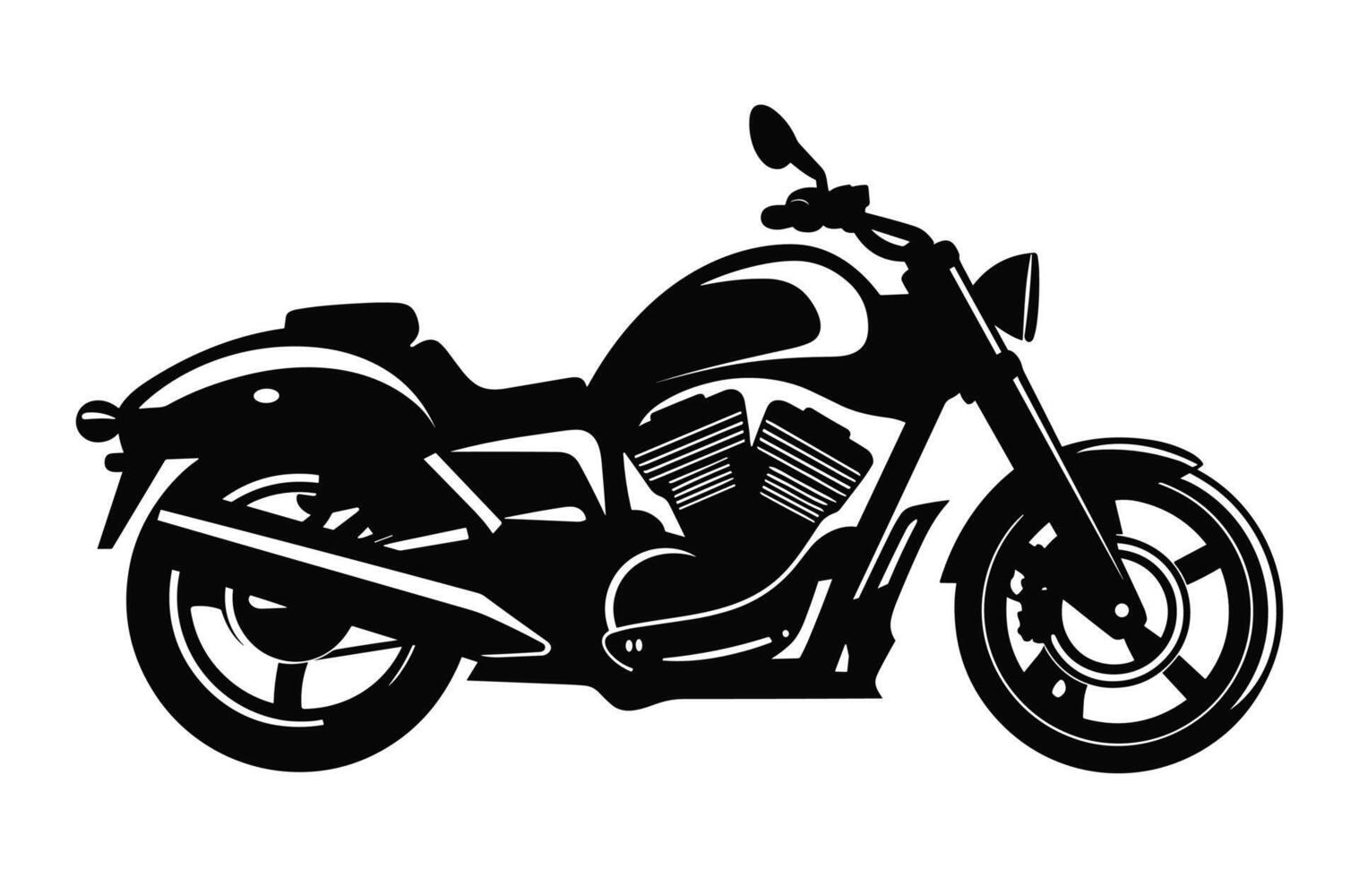 Motorcycle vector black and white silhouette isolated on a white background, Motorbike Silhouette Clipart