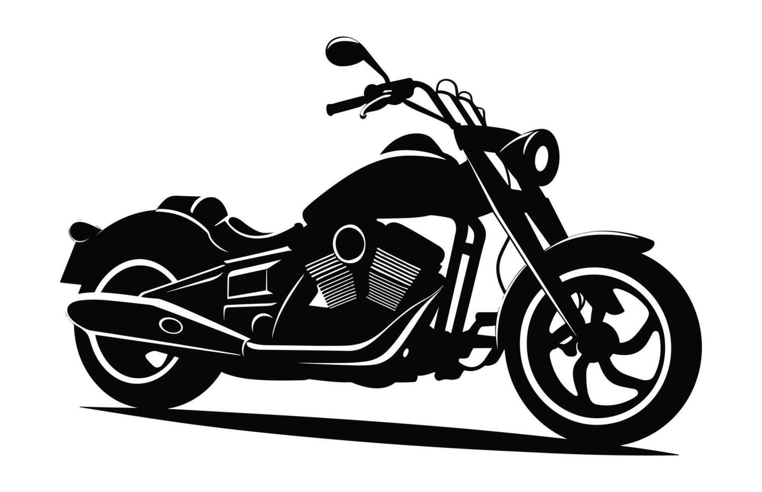 motocicleta silueta vector negro y blanco aislado en un blanco fondo, moto silueta clipart