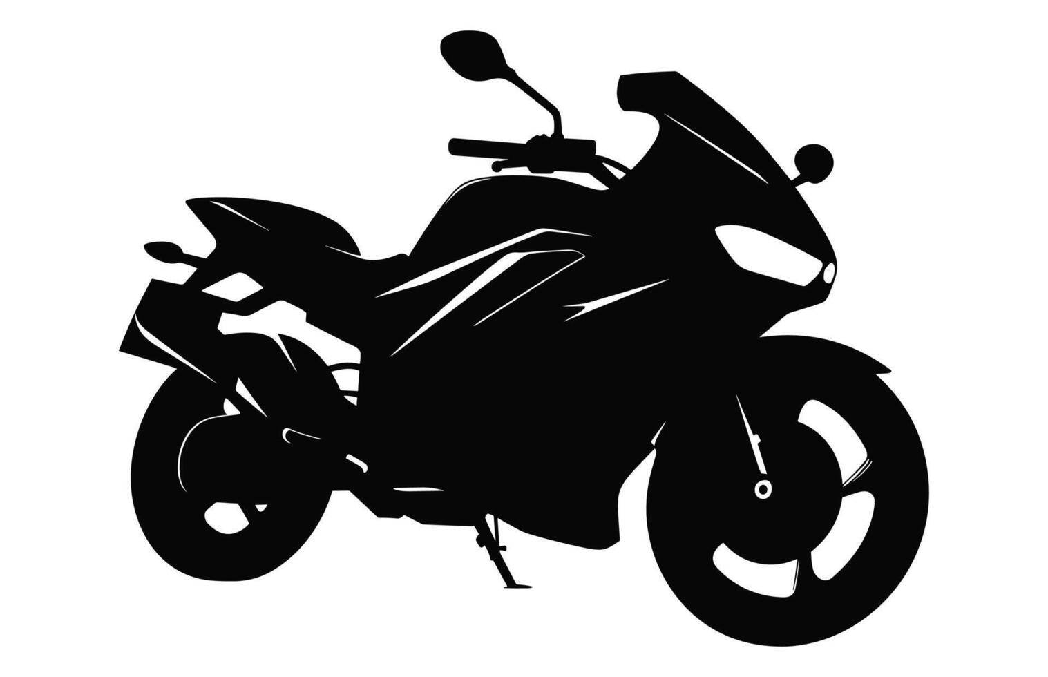 Motorbike vector black and white silhouette isolated on a white background
