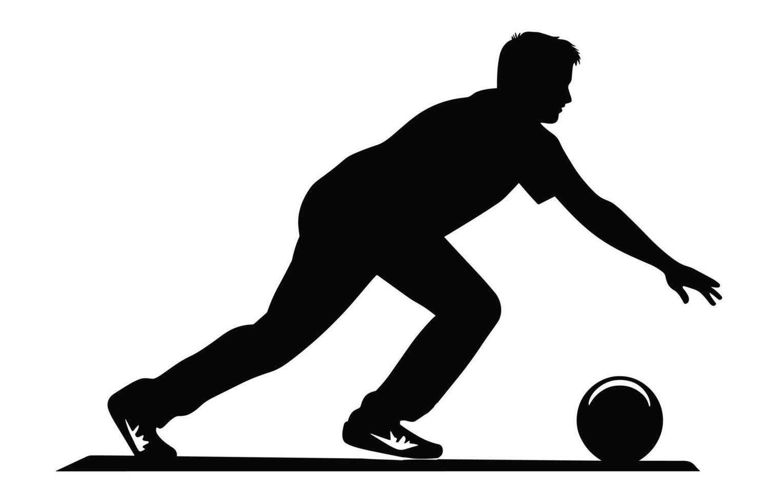 A Bowling Player Silhouette Vector isolated on a white background