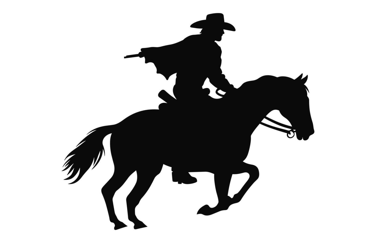 mexicano vaquero montando un charro caballo silueta vector aislado en un blanco fondo, charro caballo negro clipart