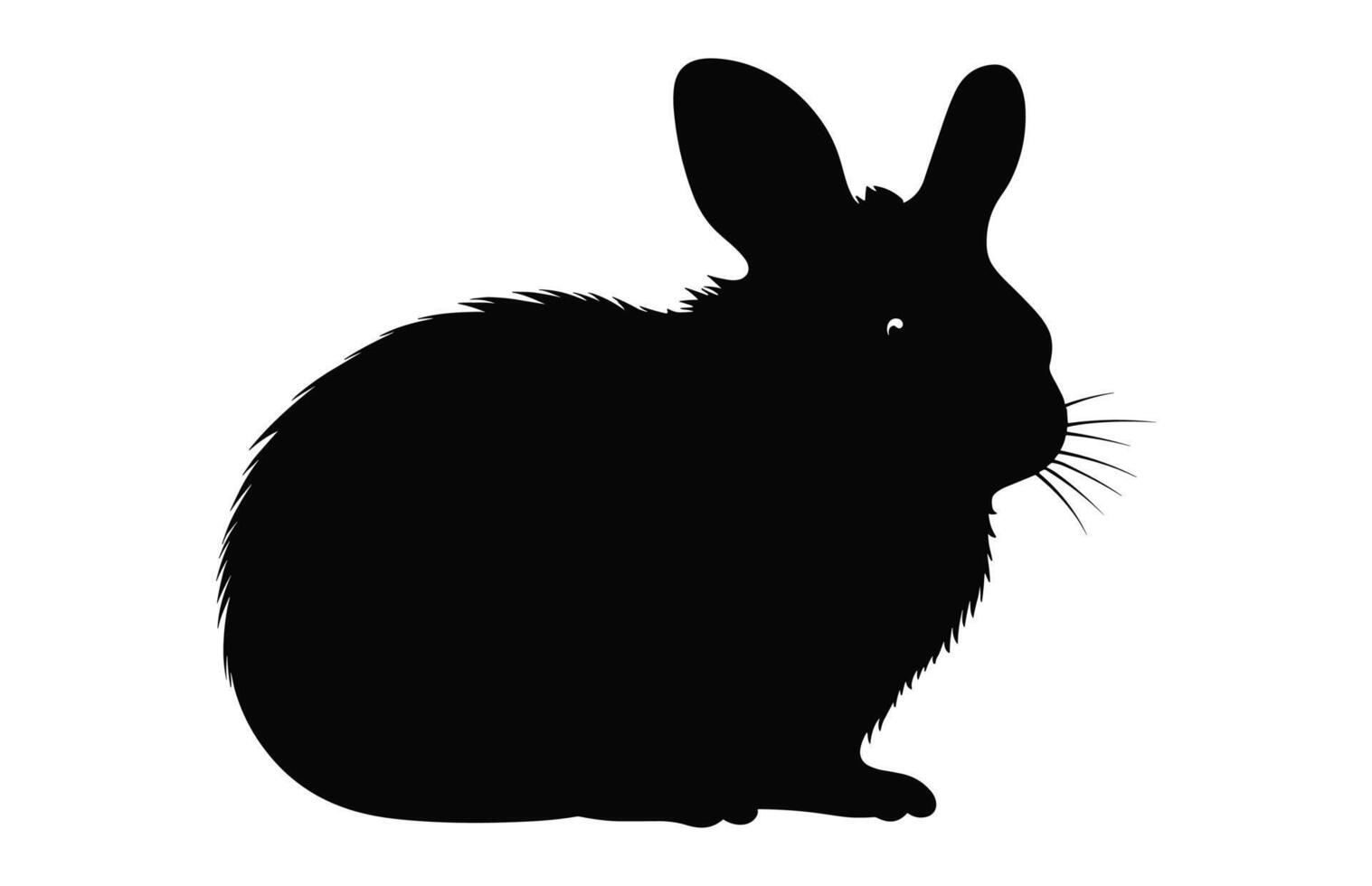 Chinchilla Silhouette Vector isolated on a white background, Hamster black Clipart