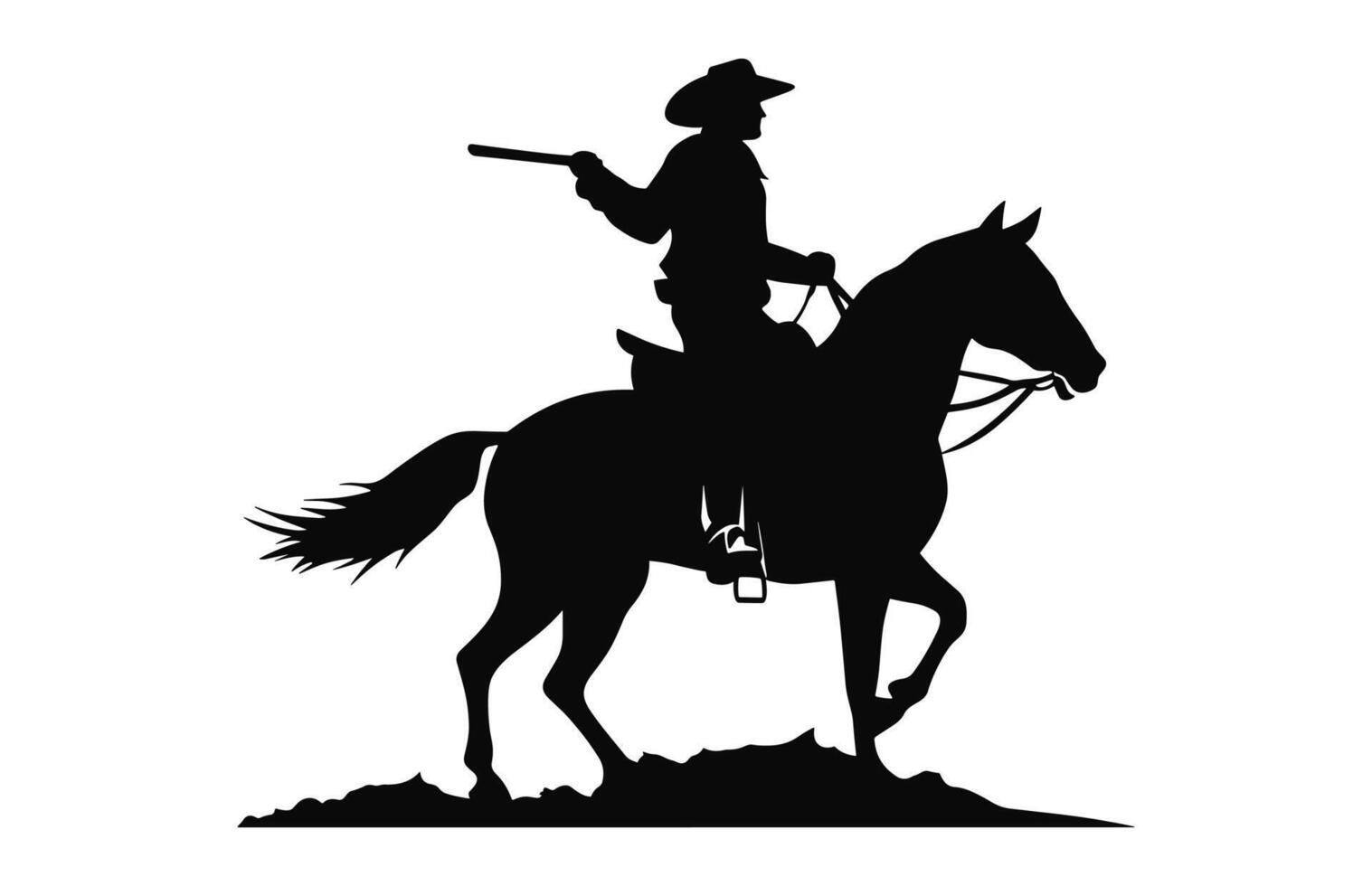 mexicano vaquero montando un charro caballo silueta vector aislado en un blanco fondo, charro caballo negro clipart