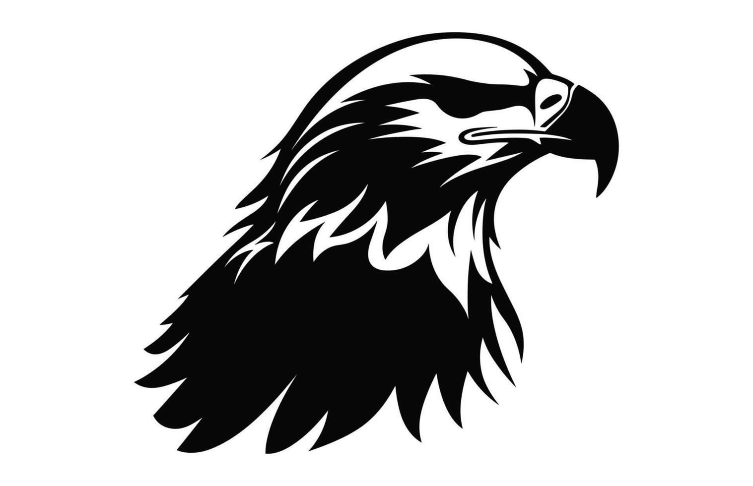 Bald Eagle Head Silhouette Vector, Eagle face black Clipart isolated on a white background vector