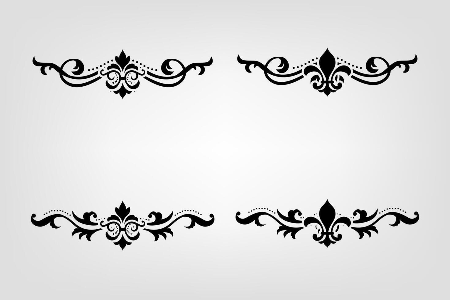 texto separador barroco decorar divisor libro tipografía ornamento diseño elementos Clásico divisor formas frontera ilustración vector