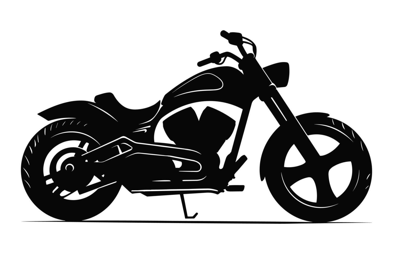 Motorcycle Silhouette vector black and white isolated on a white background, Motorbike Silhouette Clipart