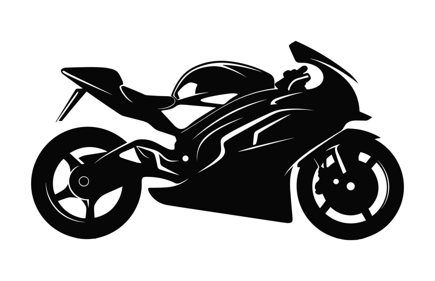 Motorbike vector black and white silhouette isolated on a white background