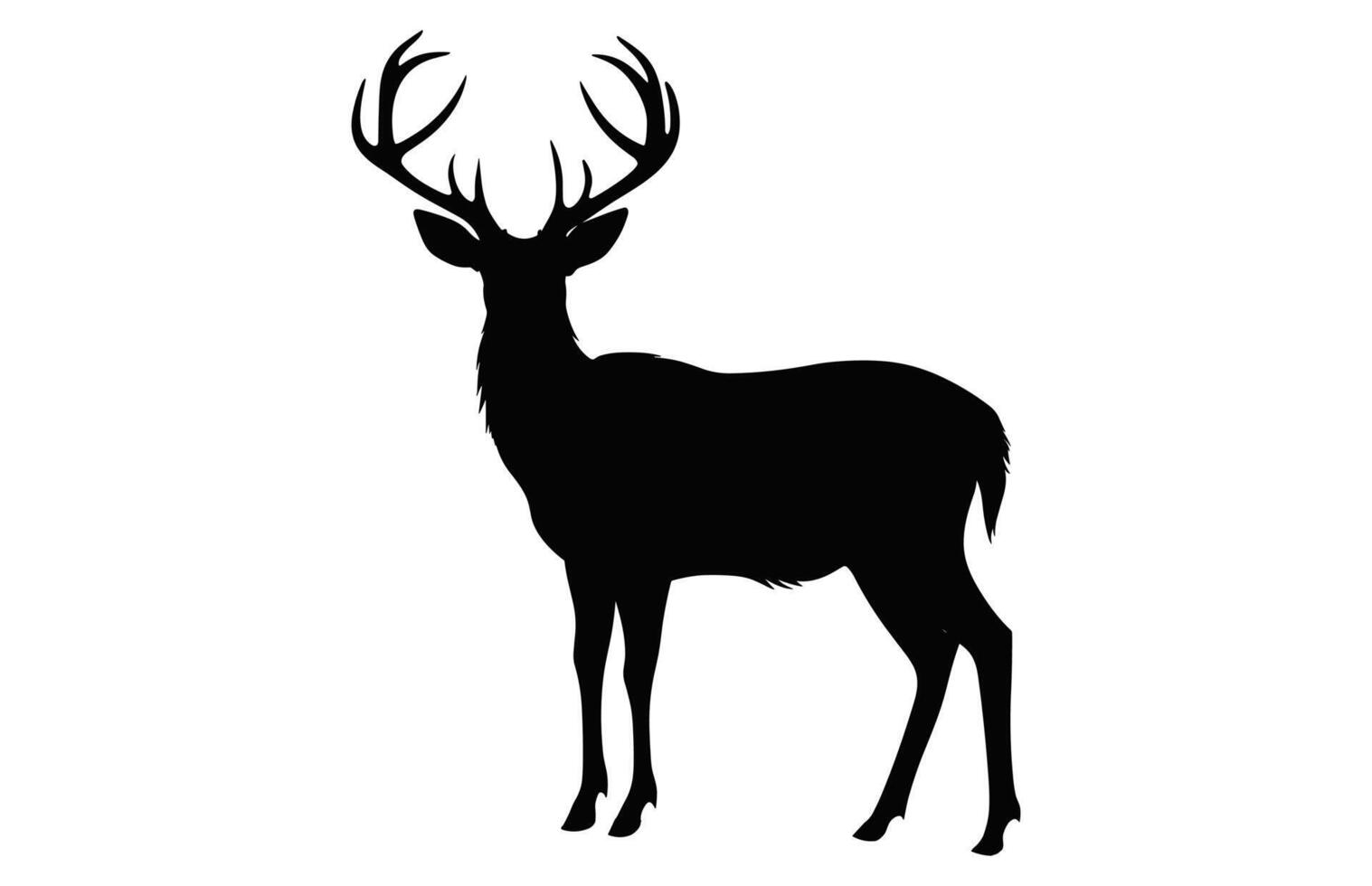 Deer Silhouette black vector, Deer antler Silhouette Clipart isolated on a white background vector