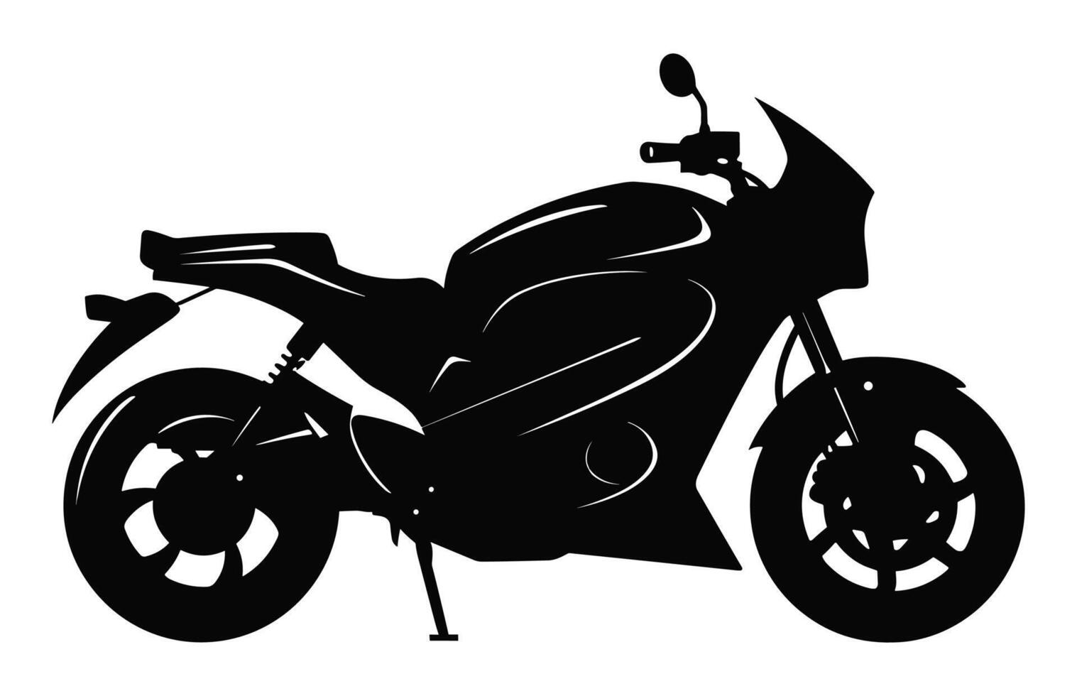 Motorbike vector black and white silhouette isolated on a white background