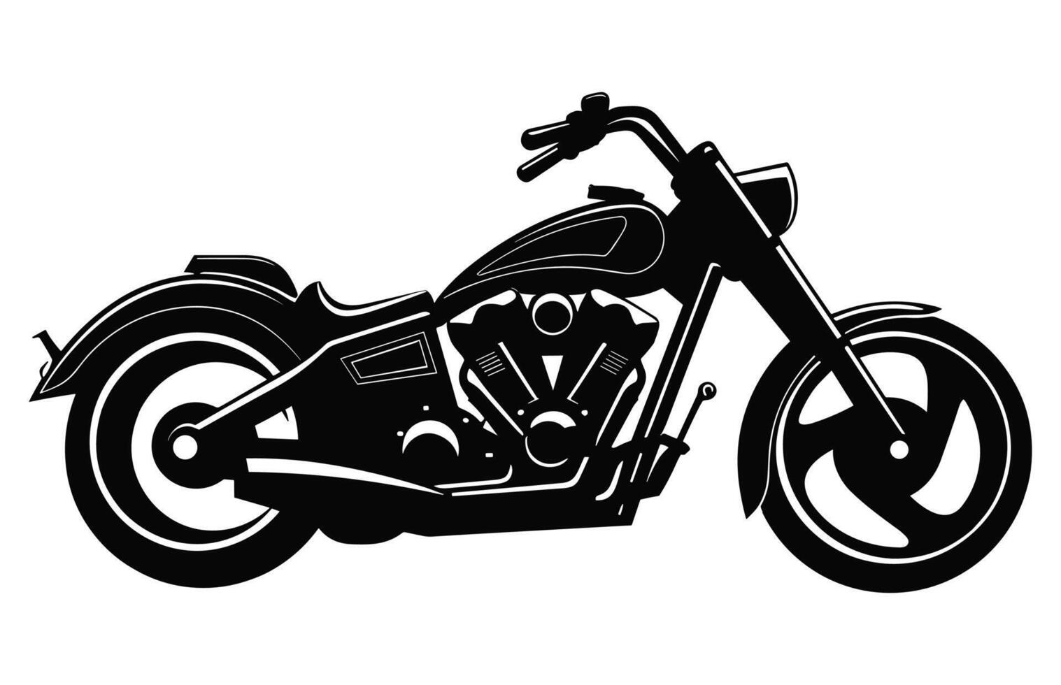 Motorcycle Silhouette vector black and white isolated on a white background, Motorbike Silhouette Clipart