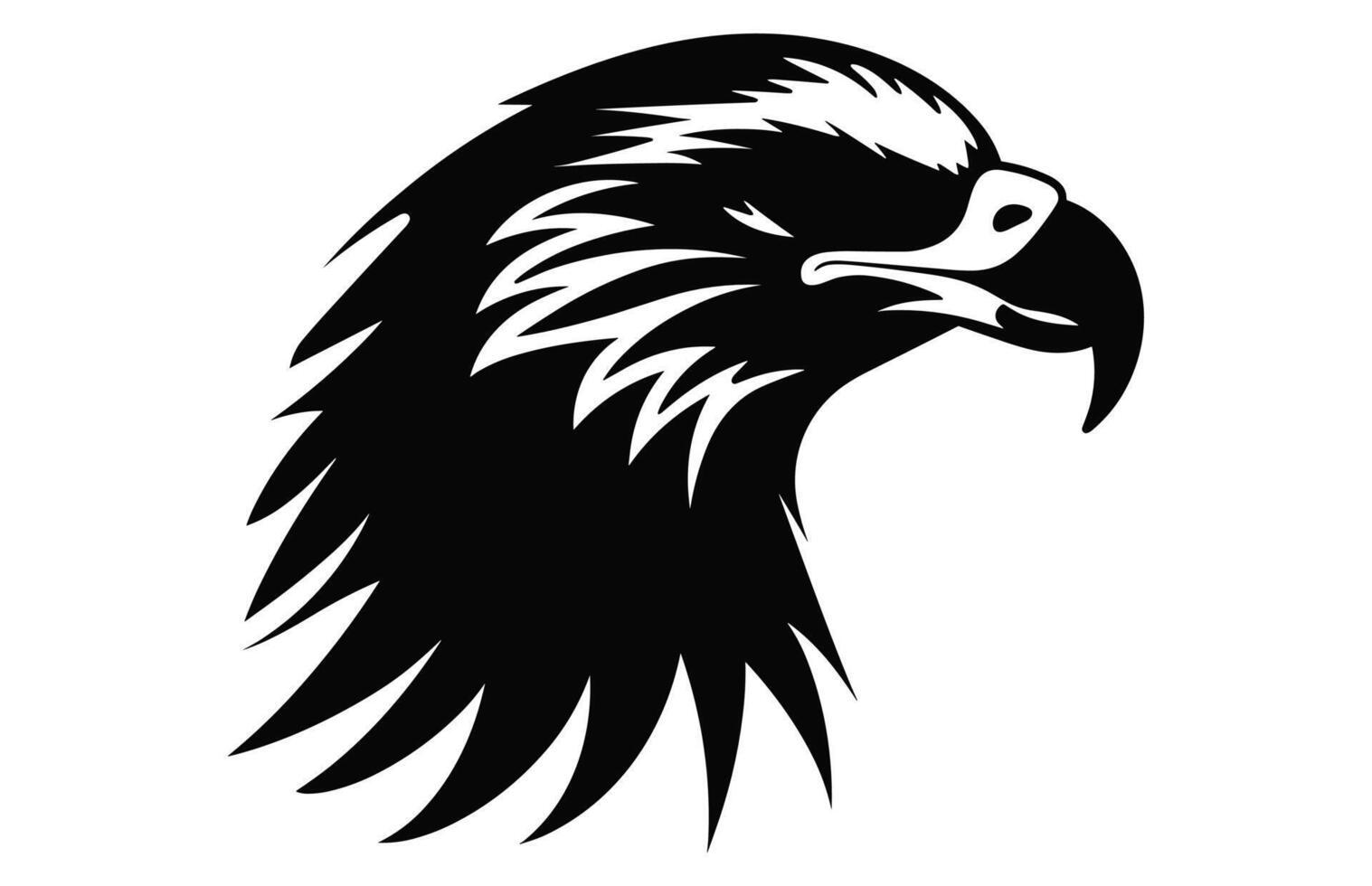 Bald Eagle Head Silhouette Vector, Eagle face black Clipart isolated on a white background vector
