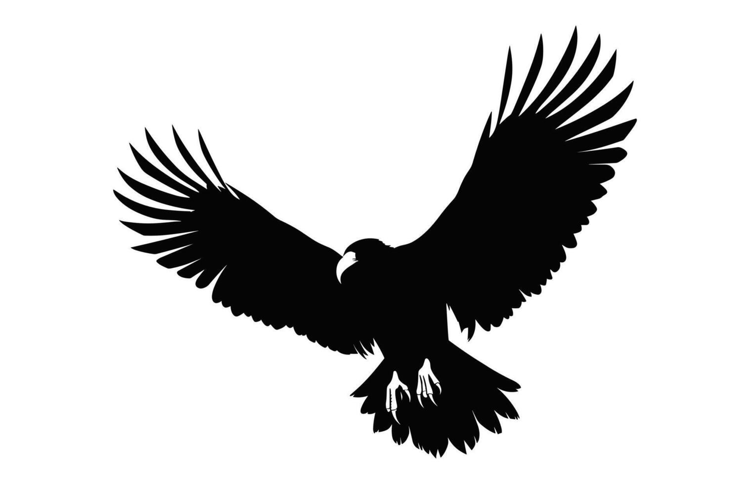 Flying Griffon Vulture Beak black vector, Big Griffon Vulture silhouette isolated on a white background vector