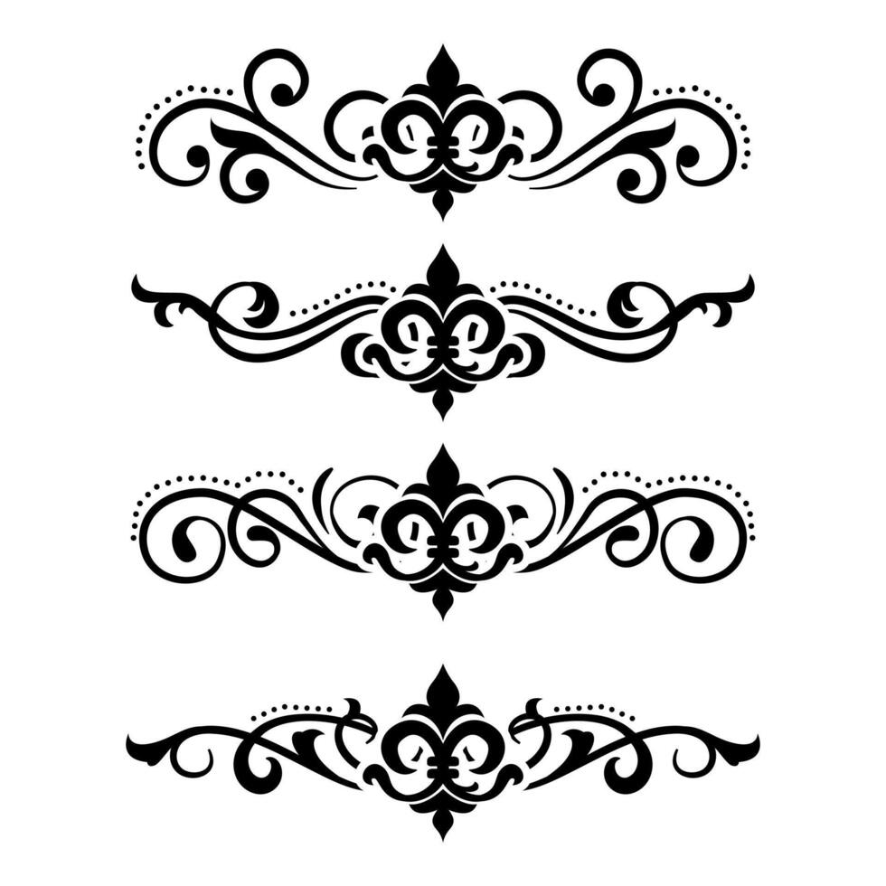 Text separator Baroque decoratice divider book typography ornament design elements vintage dividing shapes Border illustration vector