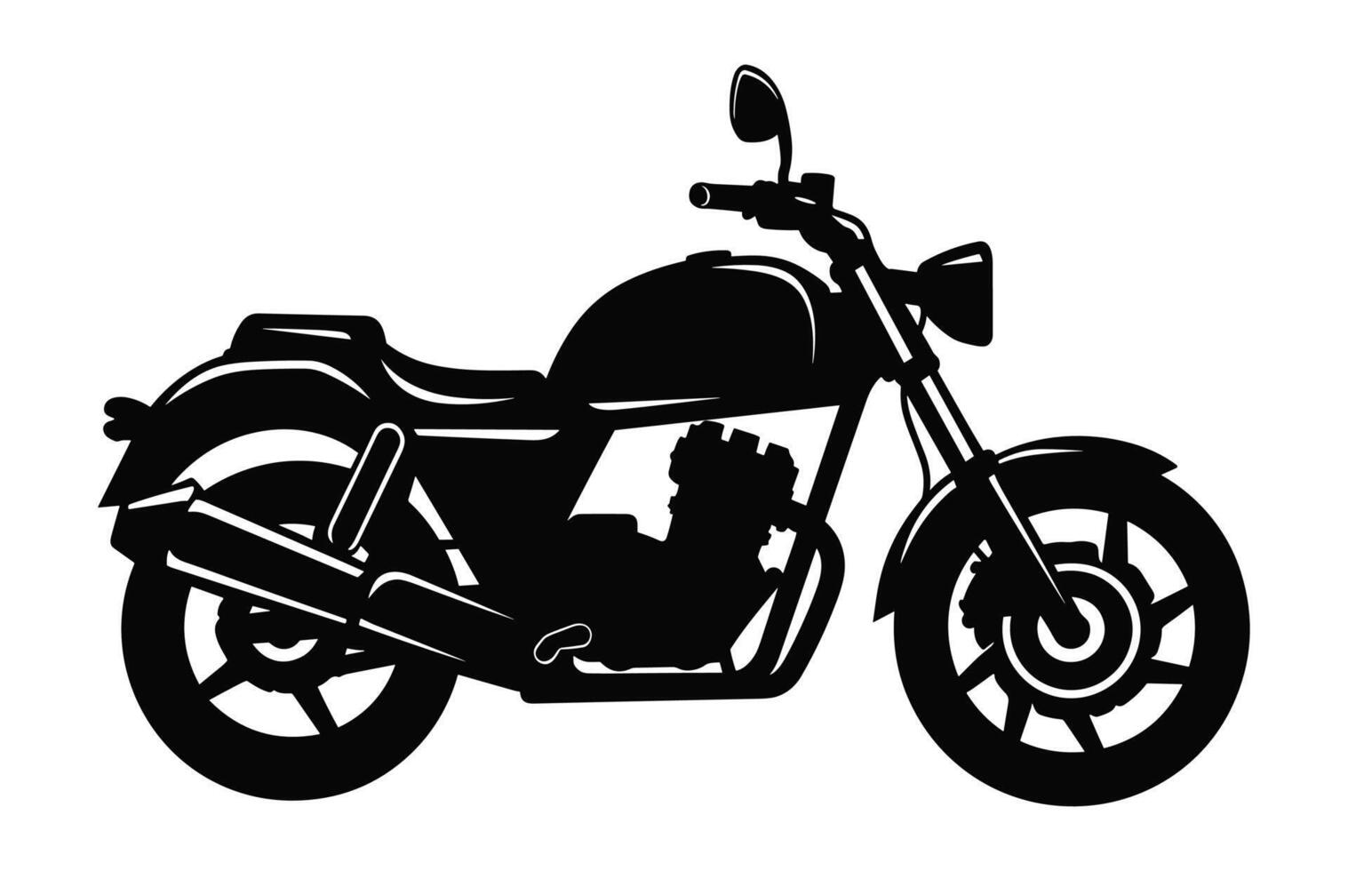 Motorcycle Silhouette vector black and white isolated on a white background, Motorbike Silhouette Clipart