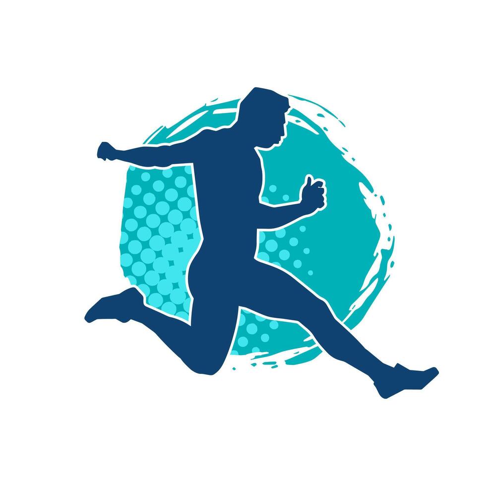 silueta de un deportivo hombre en corriendo pose. silueta de un masculino correr pose. vector