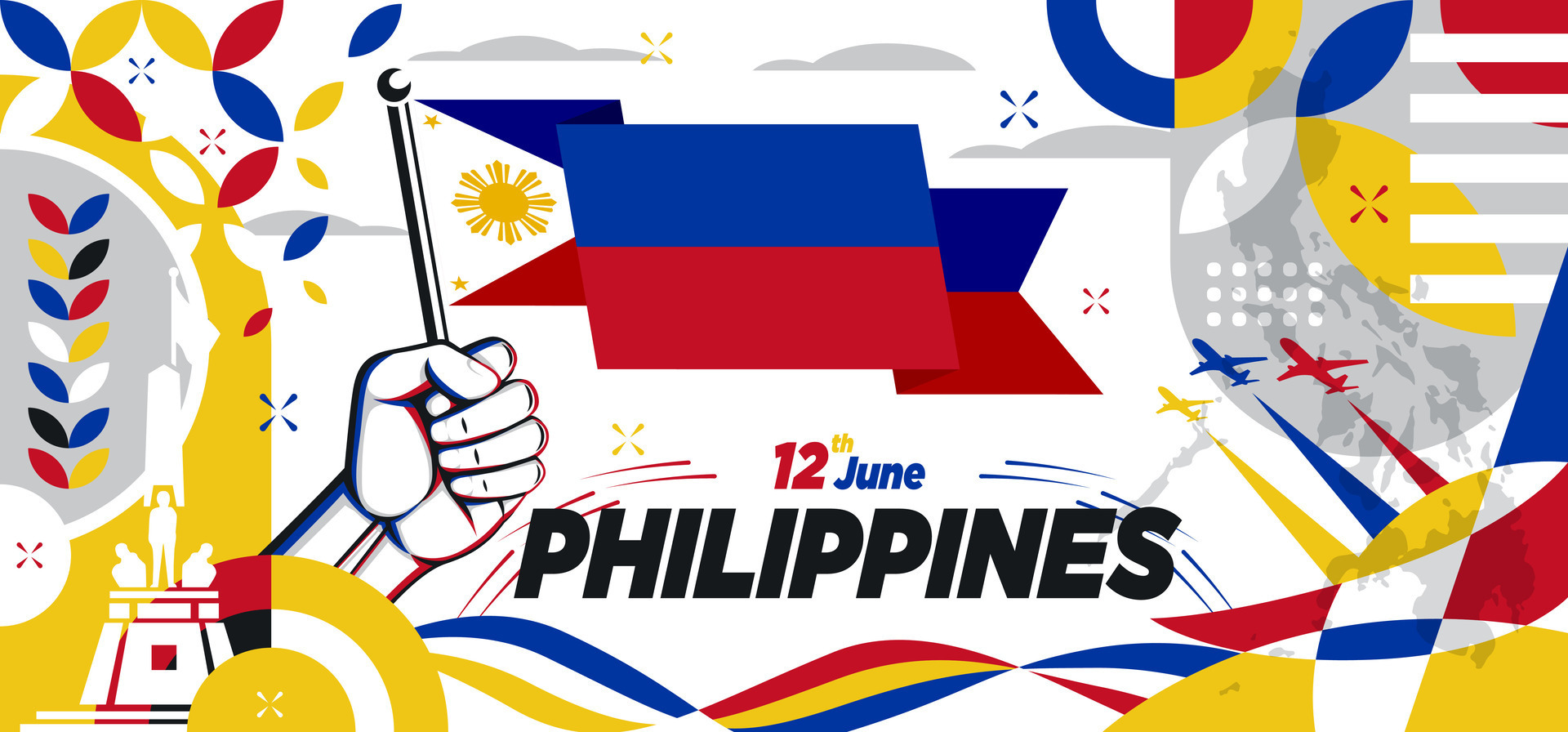 Philippines national day banner design. Independence day design for