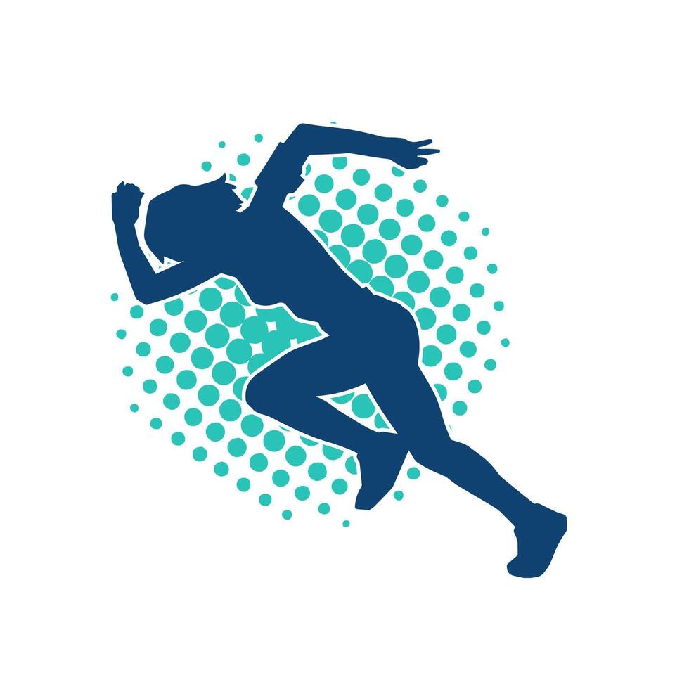 silueta de un deportivo mujer en corriendo pose. silueta de un hembra correr pose. vector