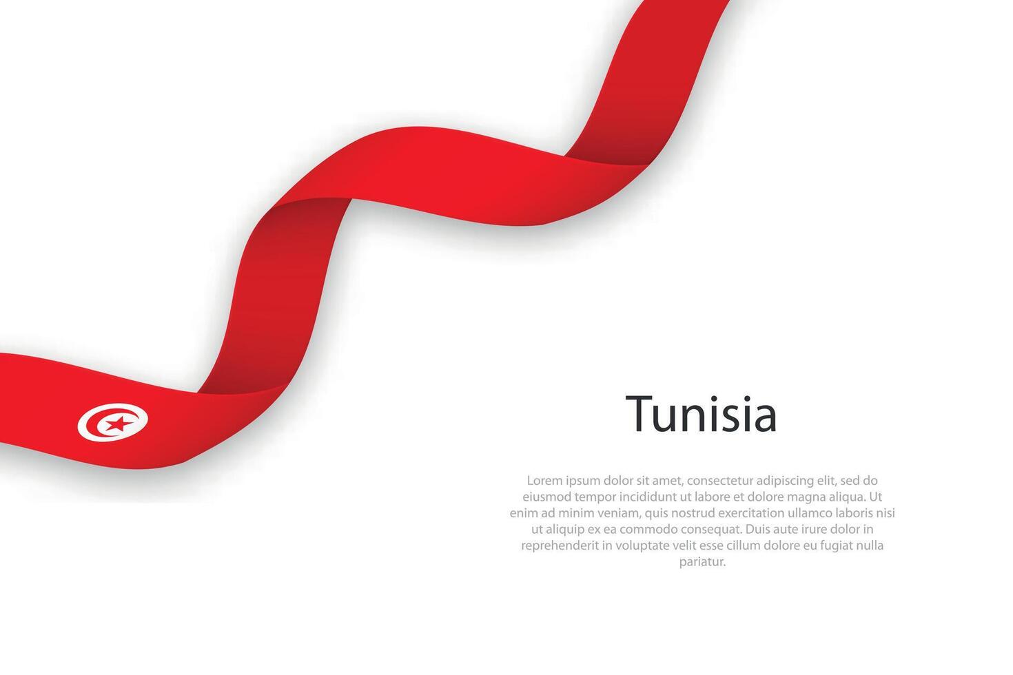 Waving ribbon with flag of Tunisia vector