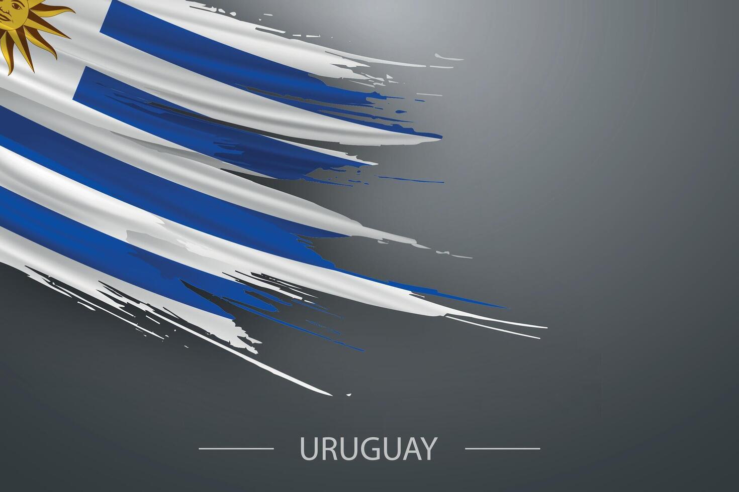 3d grunge cepillo carrera bandera de Uruguay vector