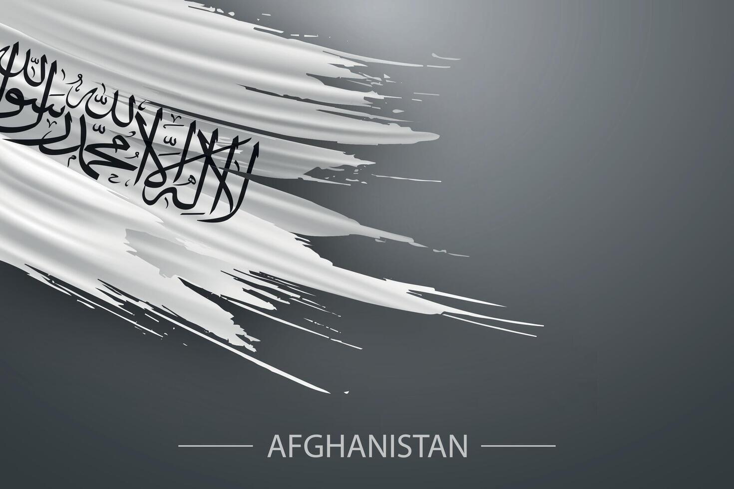3d grunge brush stroke flag of Afghanistan vector