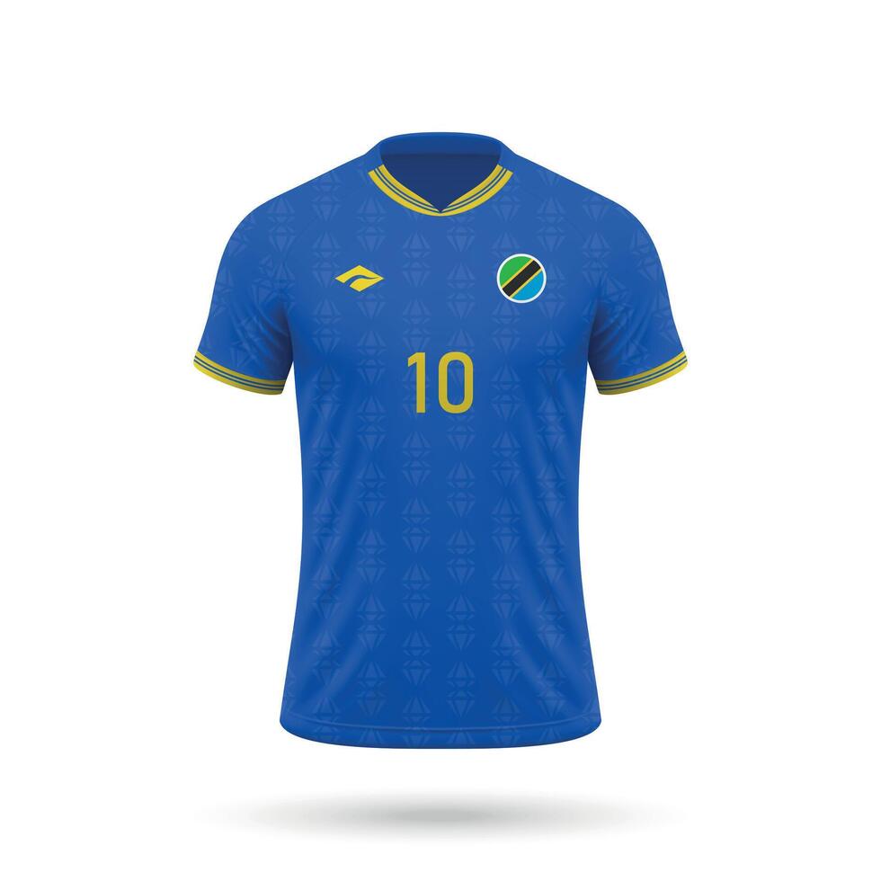 3d realistic soccer jersey Tanzania national team 2024 vector