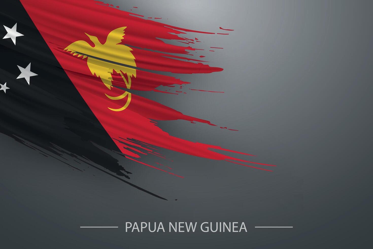 3d grunge brush stroke flag of Papua New Guinea vector