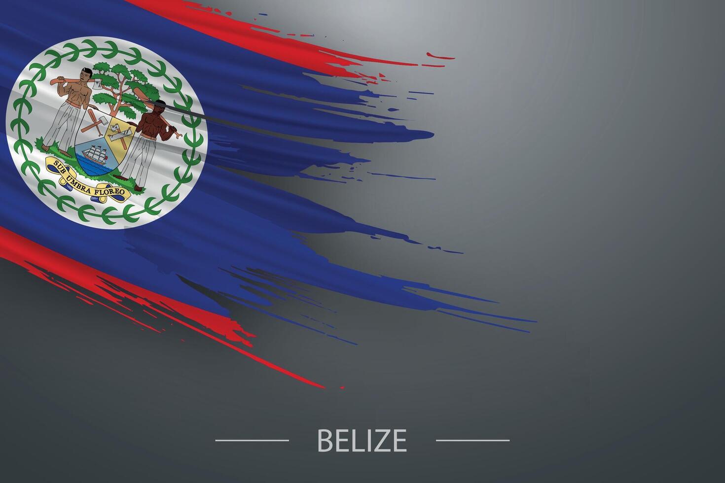 3d grunge cepillo carrera bandera de belice vector