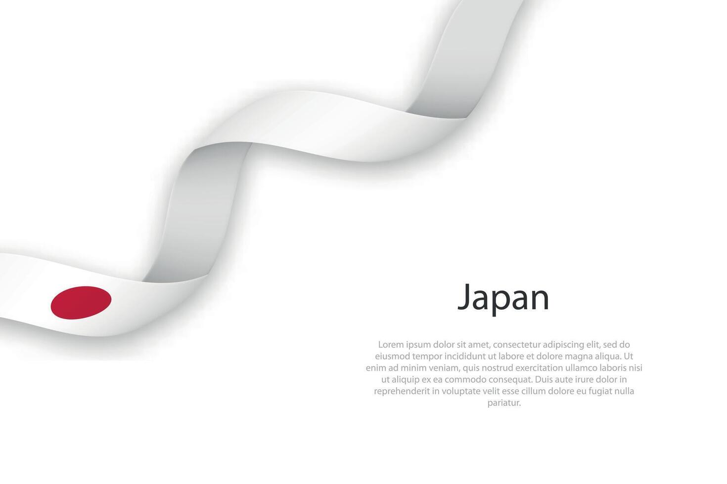 ondulación cinta con bandera de Japón vector