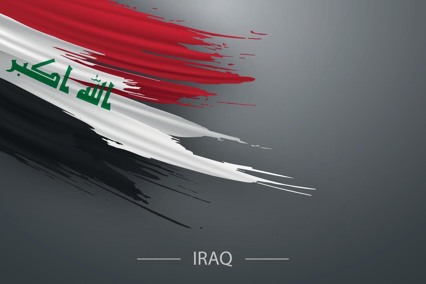 3d grunge brush stroke flag of Iraq vector