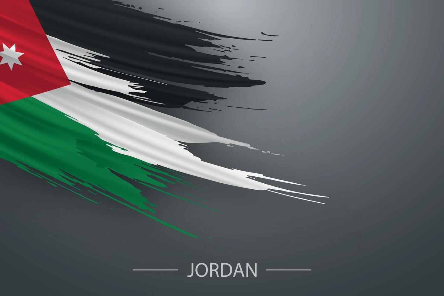 3d grunge brush stroke flag of Jordan vector
