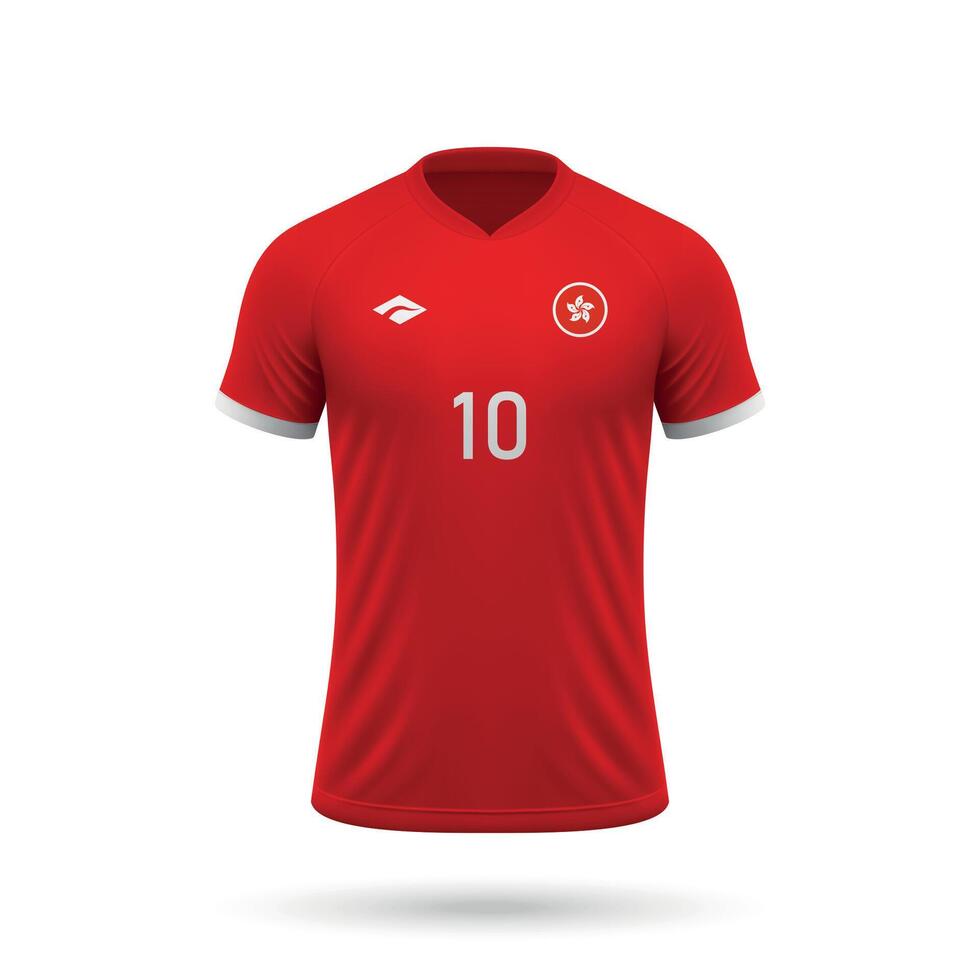3d realistic soccer jersey Hong Kong national team 2024 vector