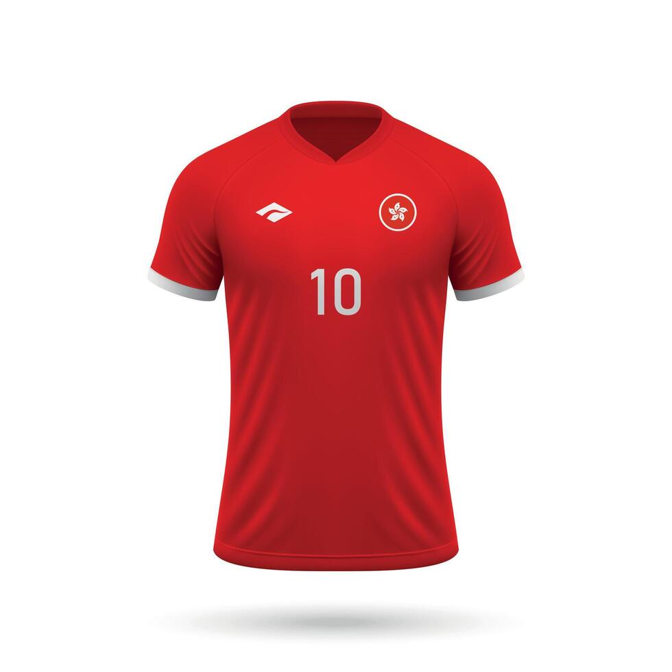 3d realista fútbol jersey hong kong nacional equipo 2024 vector