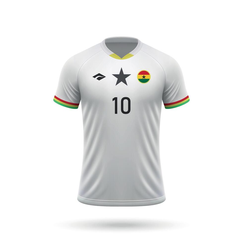 3d realistic soccer jersey Ghana national team 2024 vector